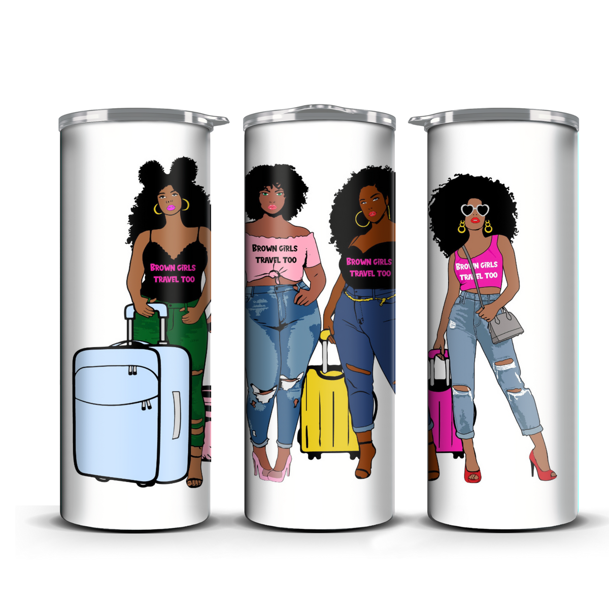 Brown Girls Travel Too Tumbler